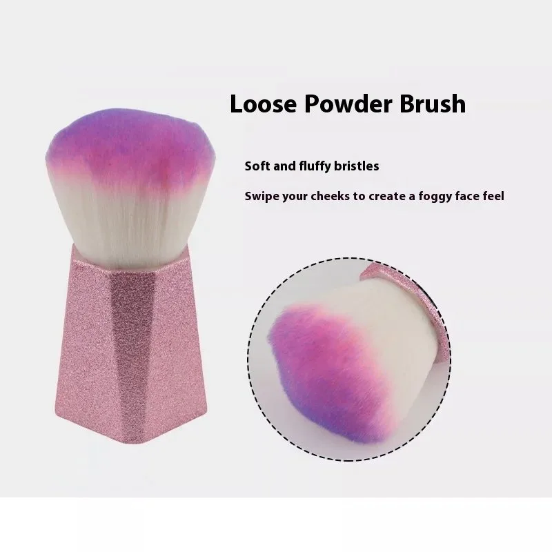 Custom Color Pink Nylon Hair Dust Brush Plastic Handle Size Adjustable Individually – material and finish closeup