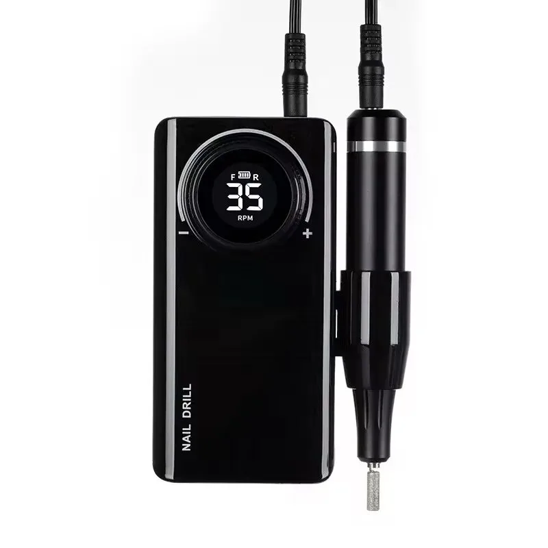 Portable Power Bank UV Nail Polisher Electric Remover Tool with 35000rpm - Professional Nail... – brushless motor and bit interface closeup