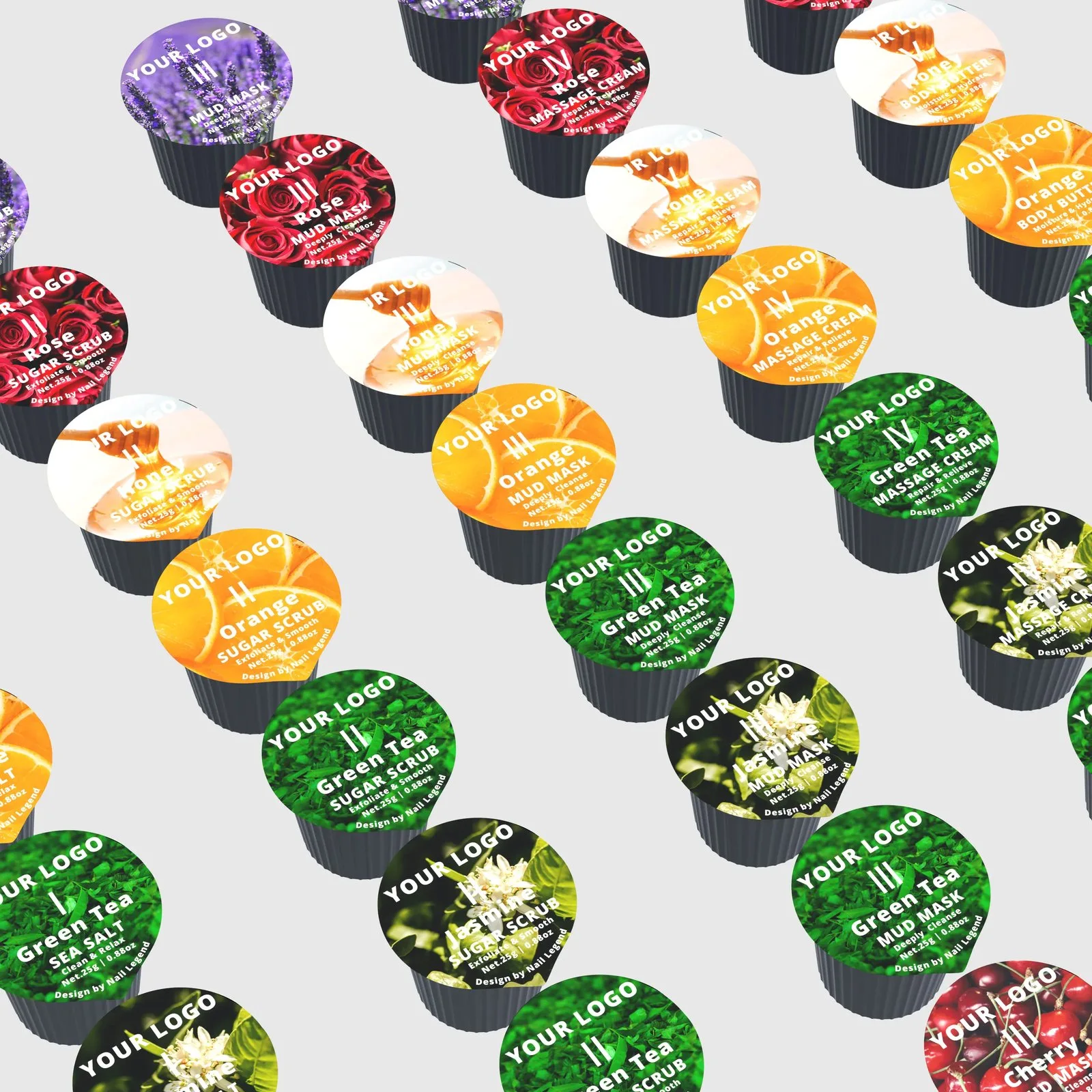 5 1 Deluxe Vegan Pedicure Kit Salt Soak Sugar Scrub Mud Mask Massage Cream Butter Cherry – custom packaging and private label branding