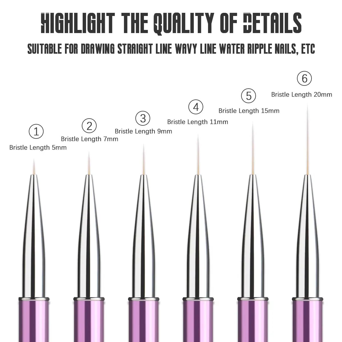 Professional Japanese Nylon Hair Liner & Needle Tube Type Painting Pen Purple Drill Rod – custom packaging and private label branding