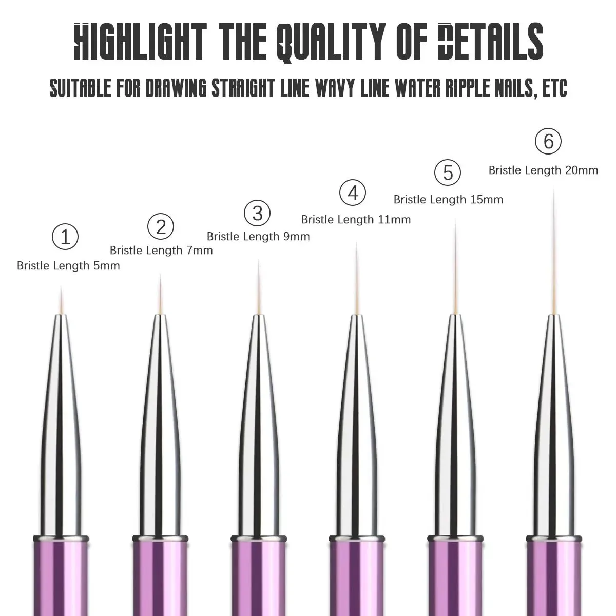 Professional Japanese Nylon Hair Liner & Needle Tube Type Painting Pen Purple Drill Rod – custom packaging and private label branding