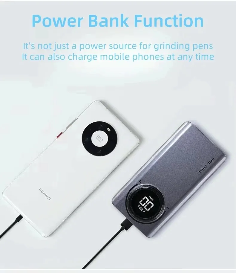 Portable Power Bank UV Nail Polisher Electric Remover Tool with 35000rpm - Professional Nail... – custom packaging and private label branding