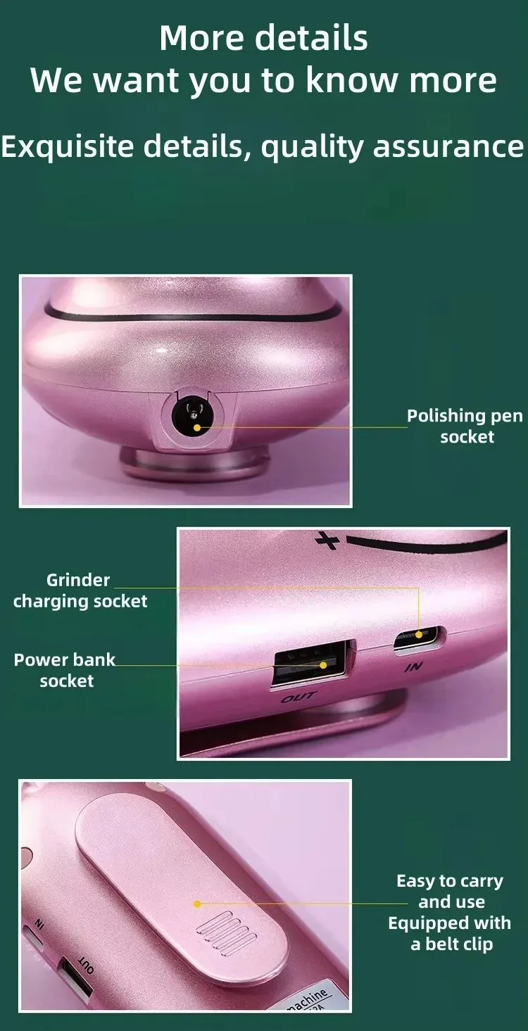 Custom Logo 30pcs Nail Drill Pedicure Machine with UV 301 White Pink Green - Professional Na... – custom packaging and private label branding
