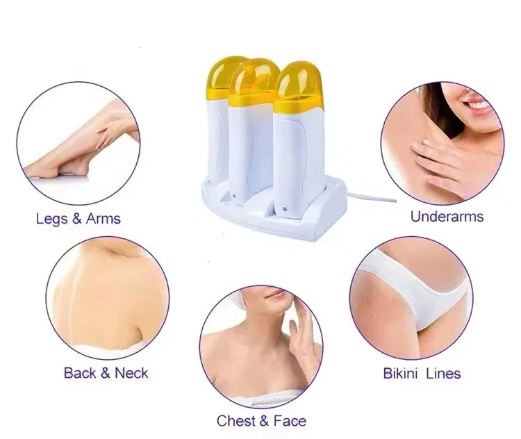 Portable Triple Roll-On Wax Heater Kit — 100ml × 3, Thermostat – custom packaging and private label options