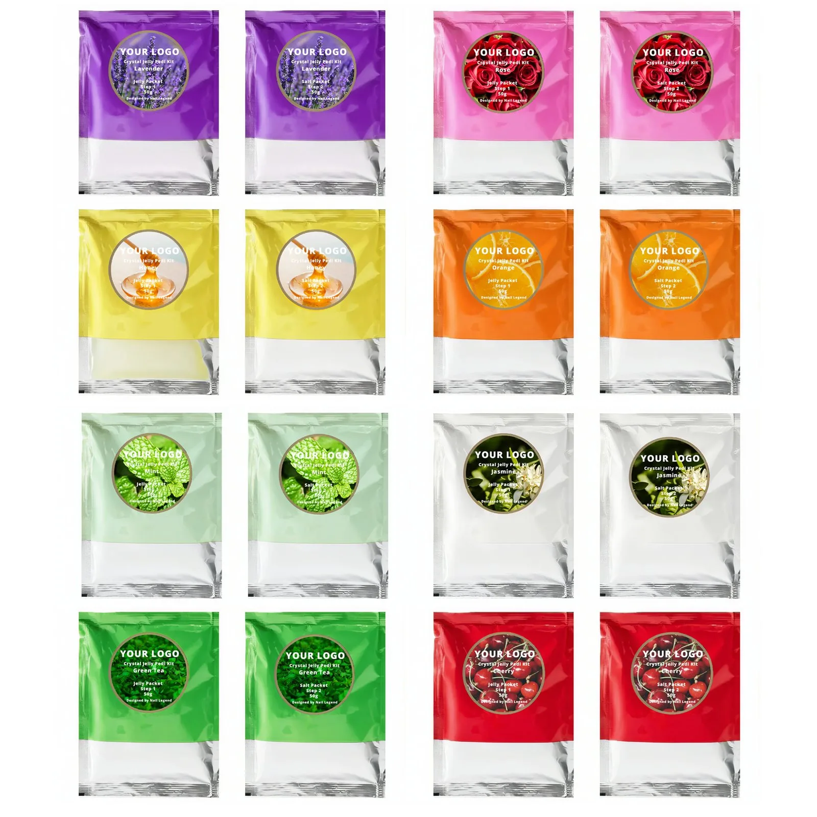 Custom Scented Vegan Honey Jelly Salt Relaxing Moisturizing Crystal for Salon Pedicure – pack size, MOQ, OEM customization options