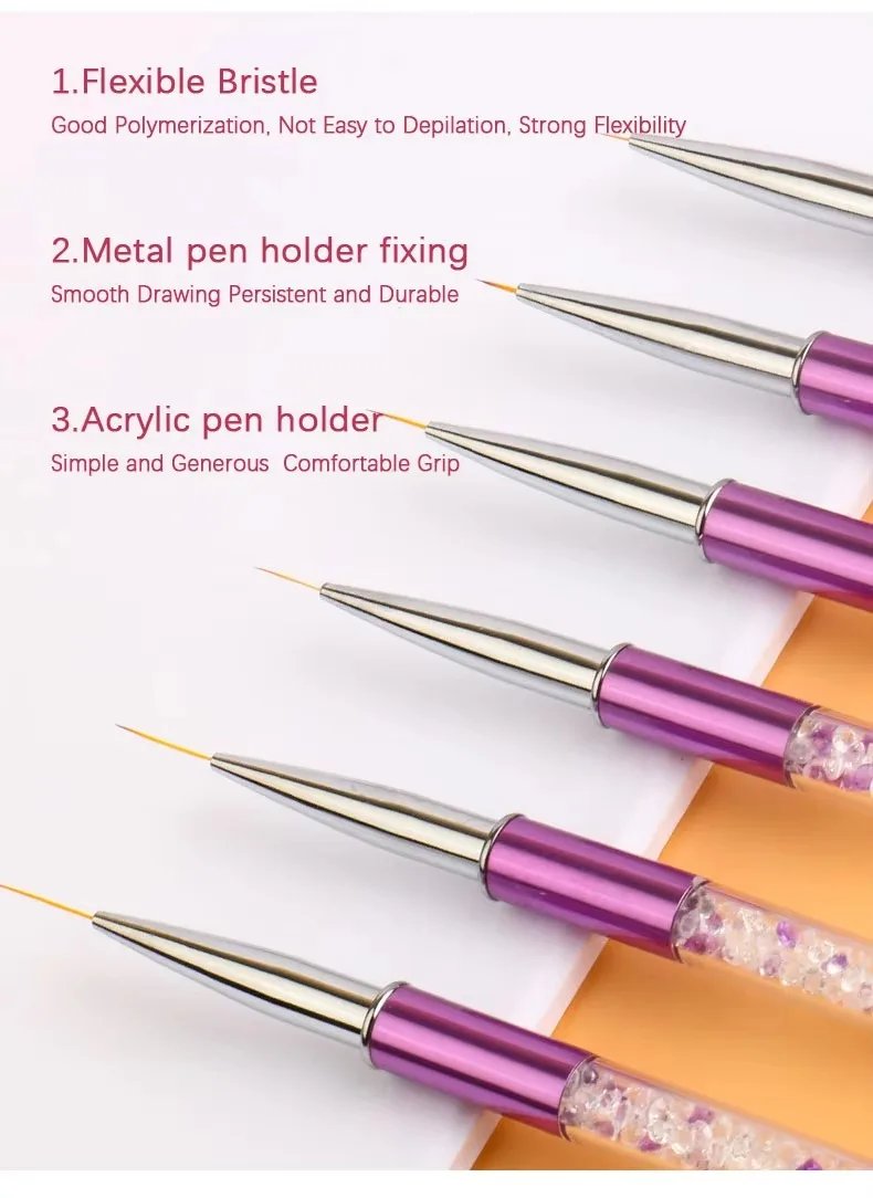 Professional Japanese Nylon Hair Liner & Needle Tube Type Painting Pen Purple Drill Rod – pack size, MOQ, OEM customization options