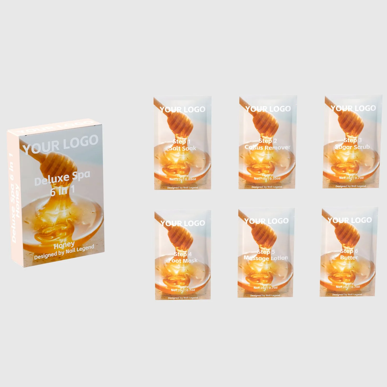 6-in-1 Deluxe Professional Pedicure Kit custom packaging and private label branding options