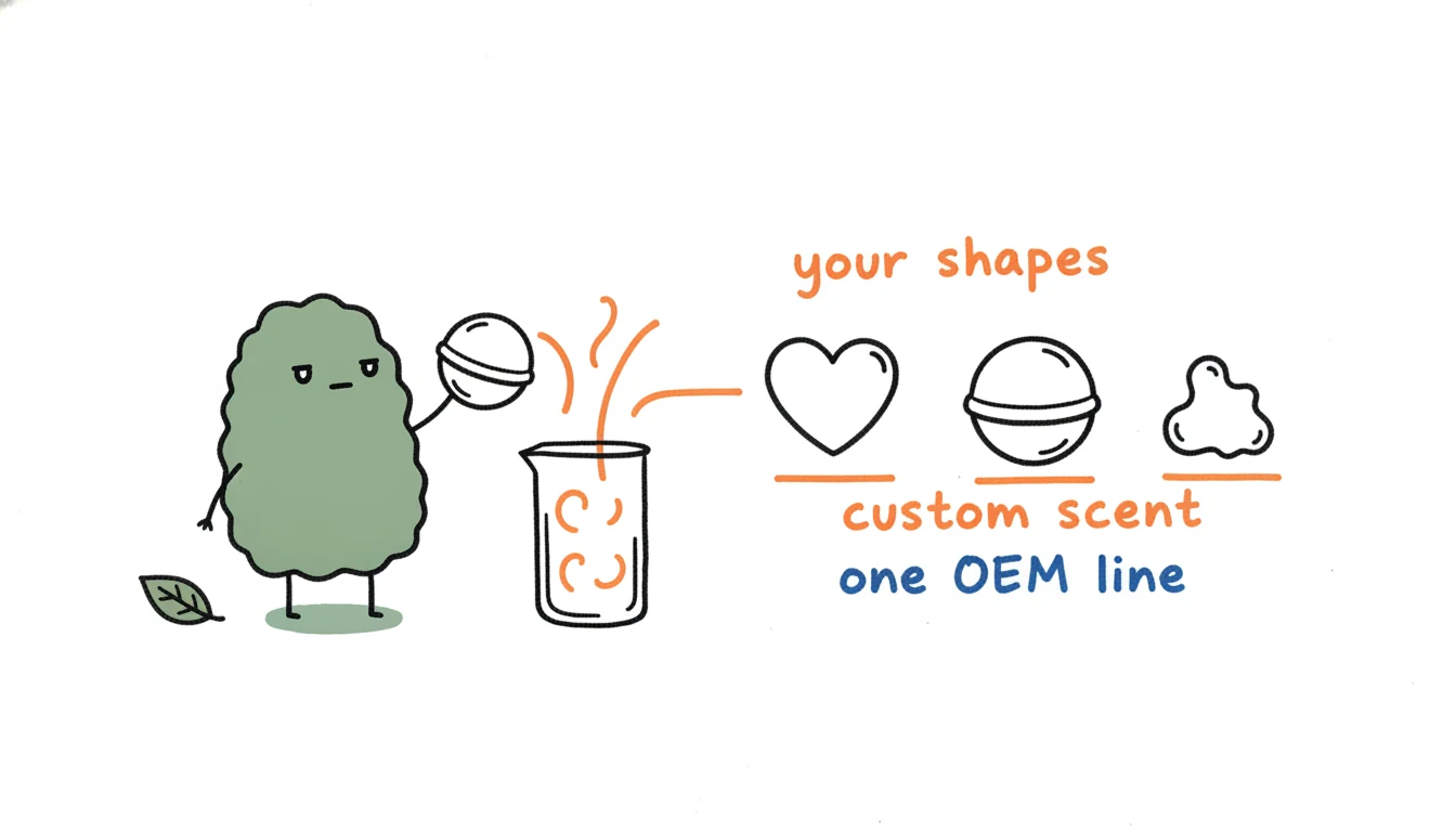 Bath bomb OEM line — your custom shapes, scents and colors