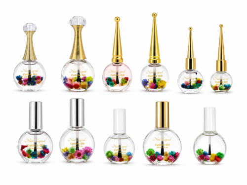 15ml clear cuticle oil with Vitamin E, brush-cap applicator — NailLegend private label / OEM