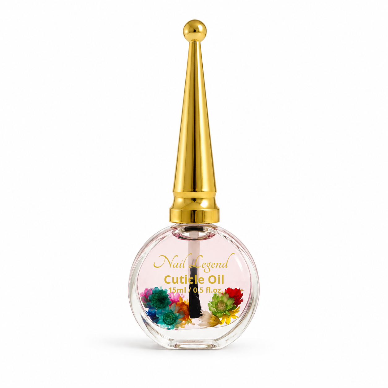 15ml clear cuticle oil with Vitamin E, brush-cap applicator — NailLegend private label / OEM