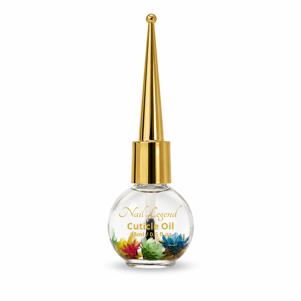 15ml clear cuticle oil with Vitamin E, brush-cap applicator — NailLegend private label / OEM