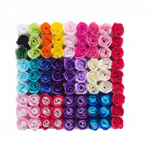 3D soap rose flower color chart — 18+ available single colors