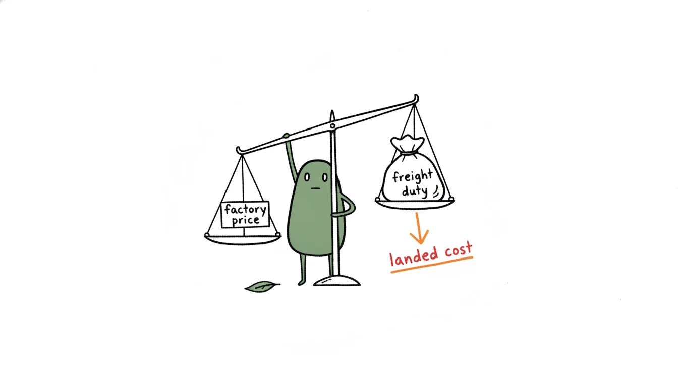 Compare landed cost, not factory price — freight and duty change the real cost of massage oil