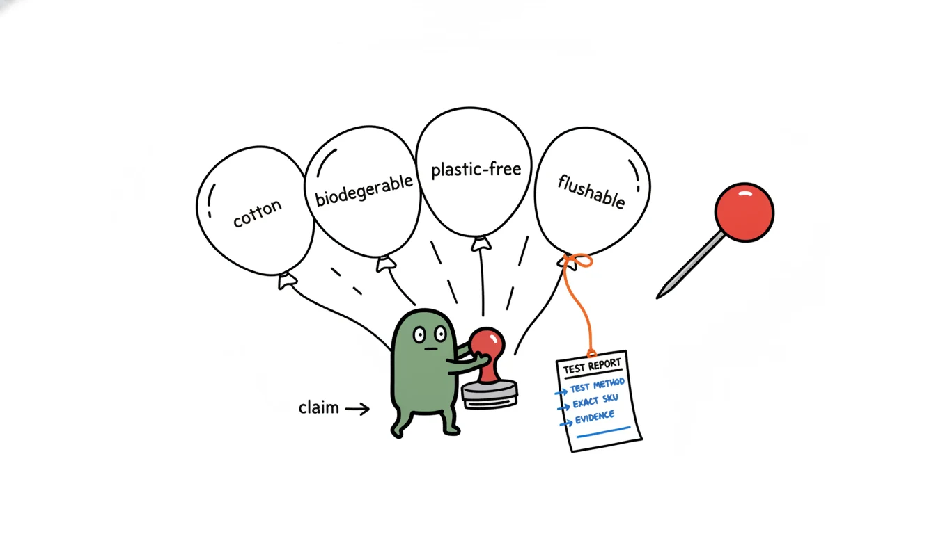 Evidence checks for cotton, biodegradable, plastic-free and flushable claims