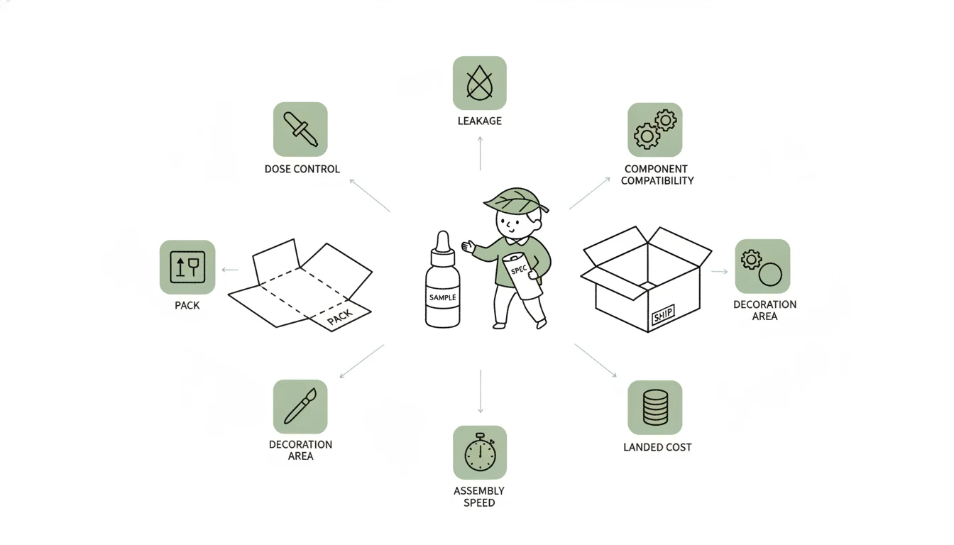 B2B cuticle oil sourcing checklist covering specifications, samples and packaging