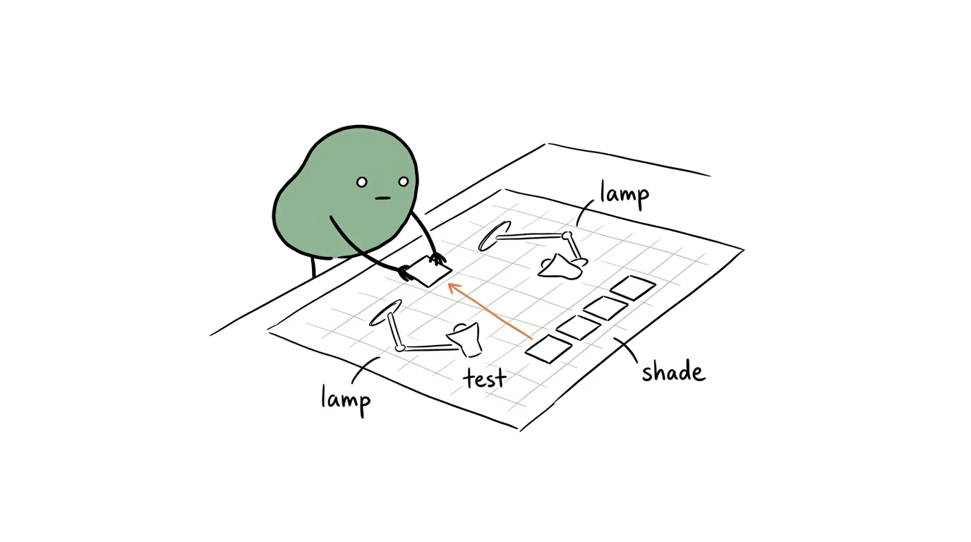 Xiaolv maps gel color swatches to lamp models for a controlled sample test