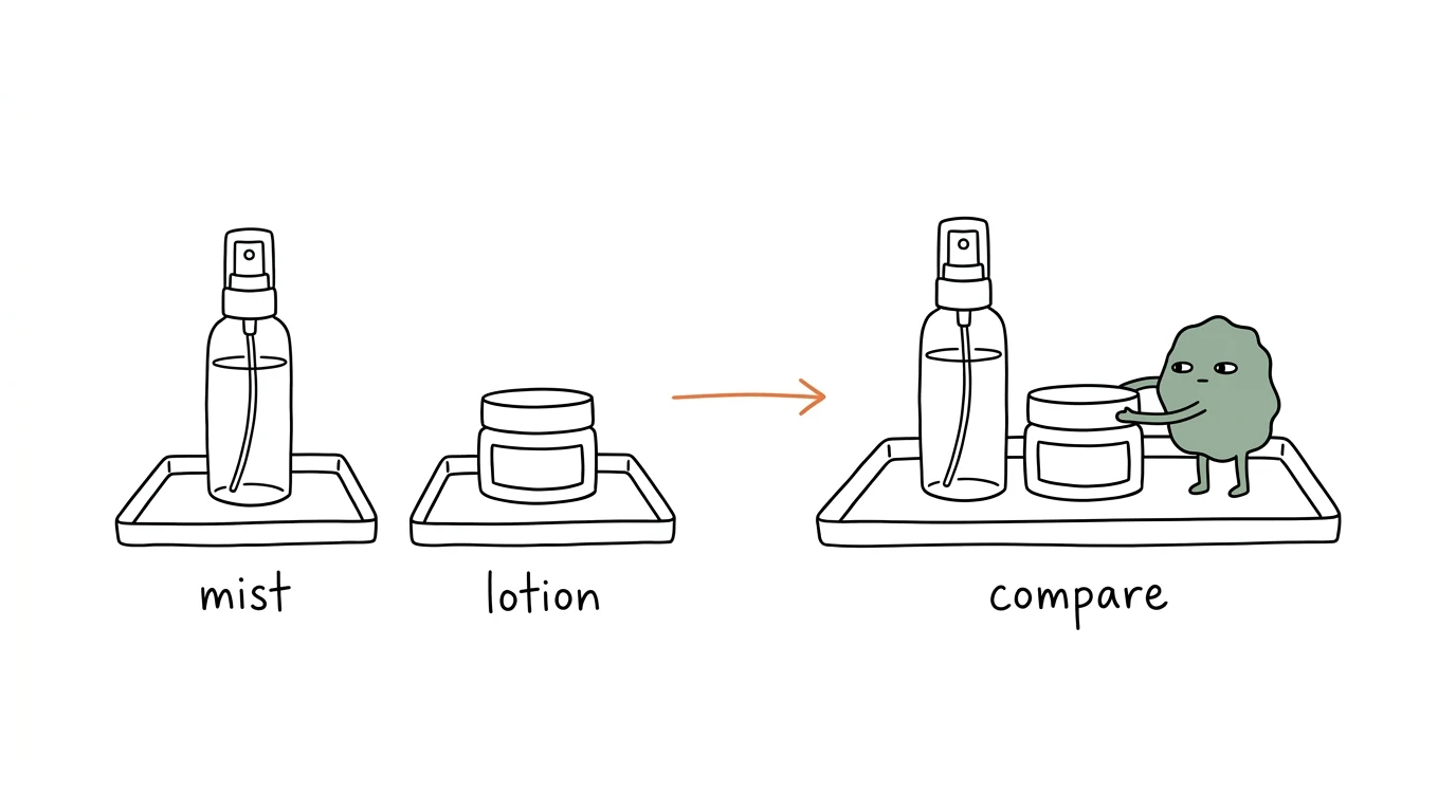 Xiaolv compares body mist alone with a separate lotion layering sample